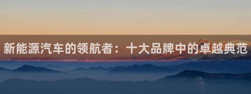 门徒娱乐怎么注册账号的:新能源汽车的领航者:十大品牌中的卓越